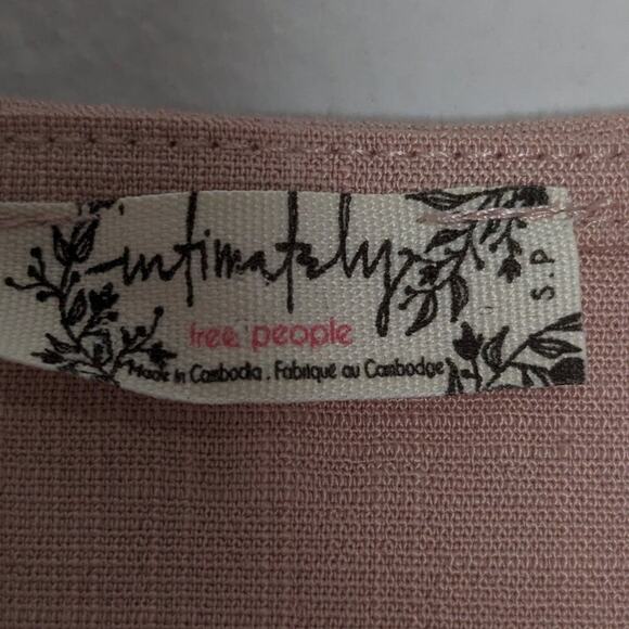 Free People Blush Pink Cap Sleeve Deep Conversation Thong Bodysuit V-Neck Size S - Picture 2 of 8